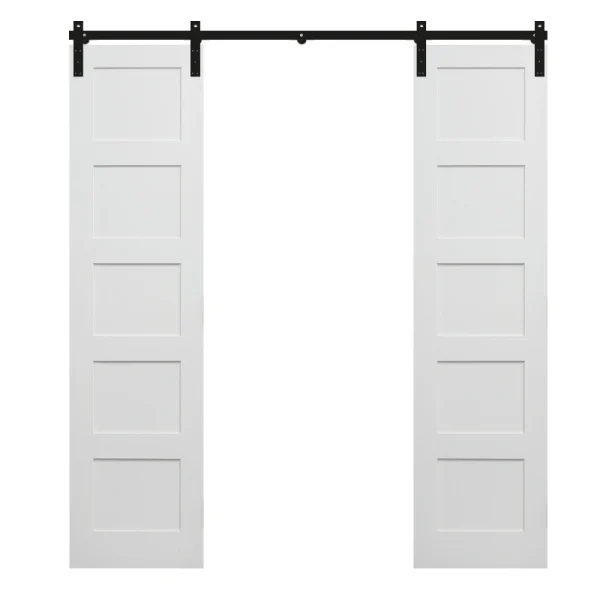 5 Panel Double Sliding Barn Door