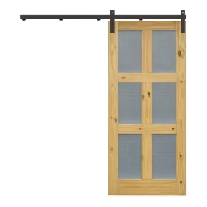 6 Pane Glass Sliding Barn Door