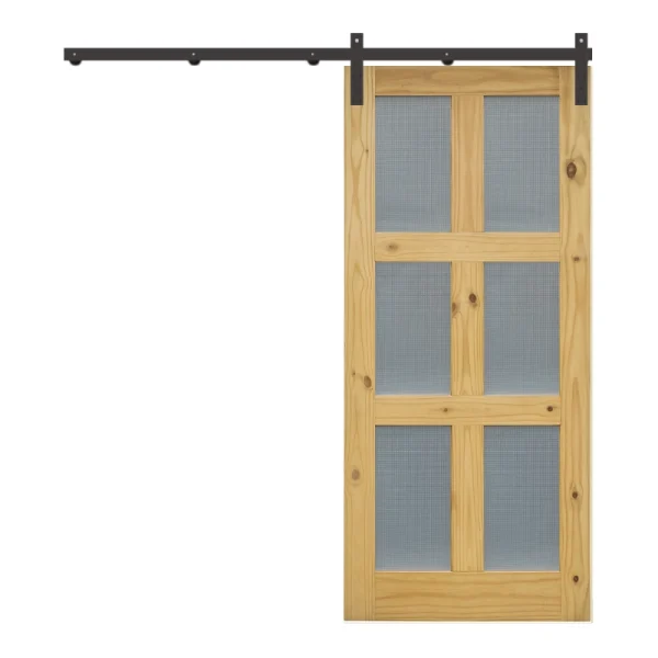 6 Pane Glass Sliding Barn Door