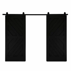 diagonal double sliding barn door