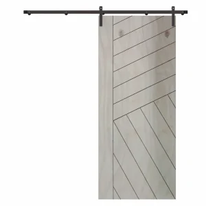 Diagonal Pine Barn Door | 930x2100mm | Track Kit Included