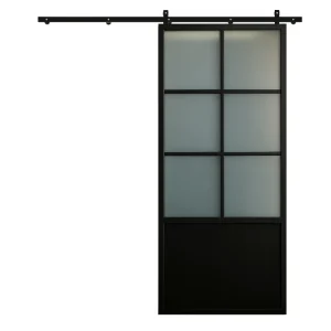 glass steel sliding barn door