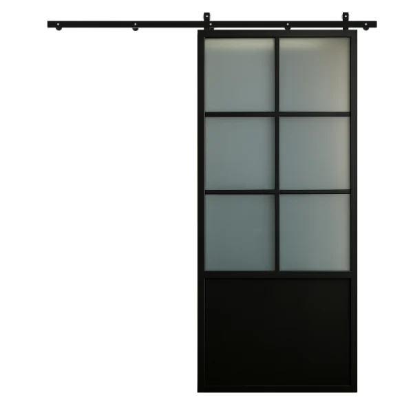 glass steel sliding barn door