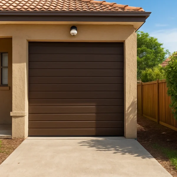 Brown Slat Garage Door